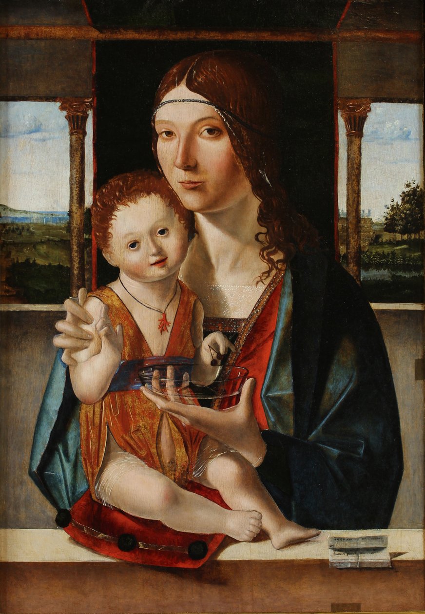 Jungfrun och barnet, 1480. av Antonello da Messina