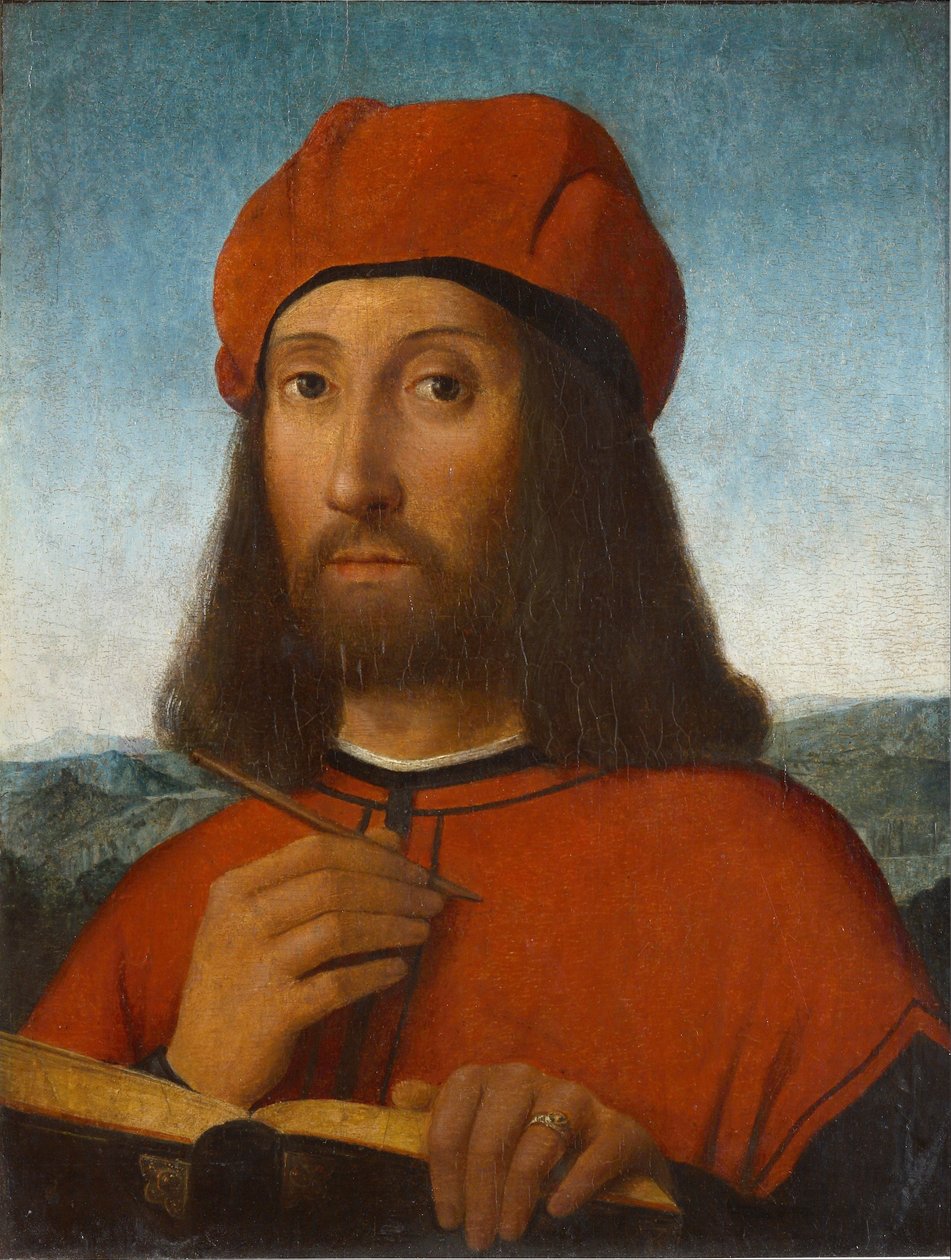 Porträtt av en man med röd basker och bok av Antonello de Saliba
