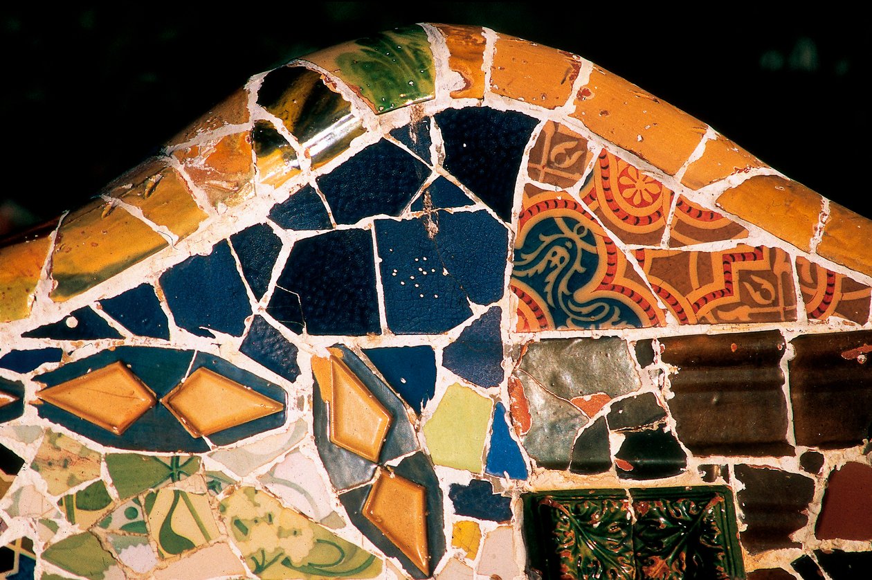 Park Güell, Barcelona, ​​detalj av Antoni Gaudi