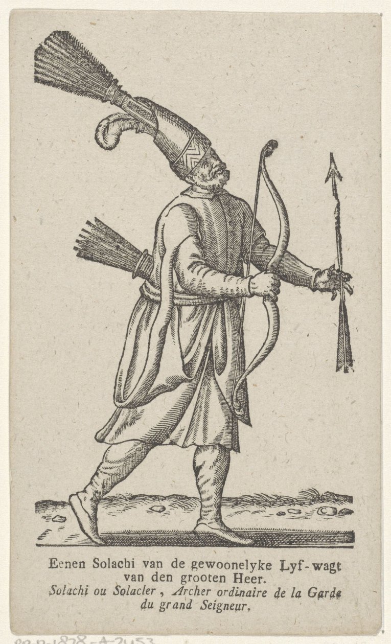 Man i orientaliska kläder Eenen Solachi av den store Herrens vanliga Lyf-wagt (titel på objekt) av Antoni van Leest