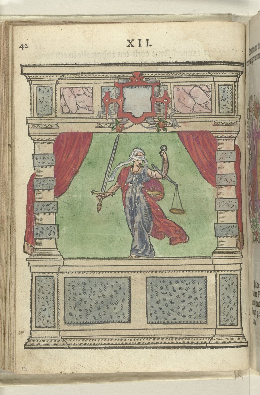 Scen med personifiering av rättvisan (Justitia), 1578 av Antoni van Leest