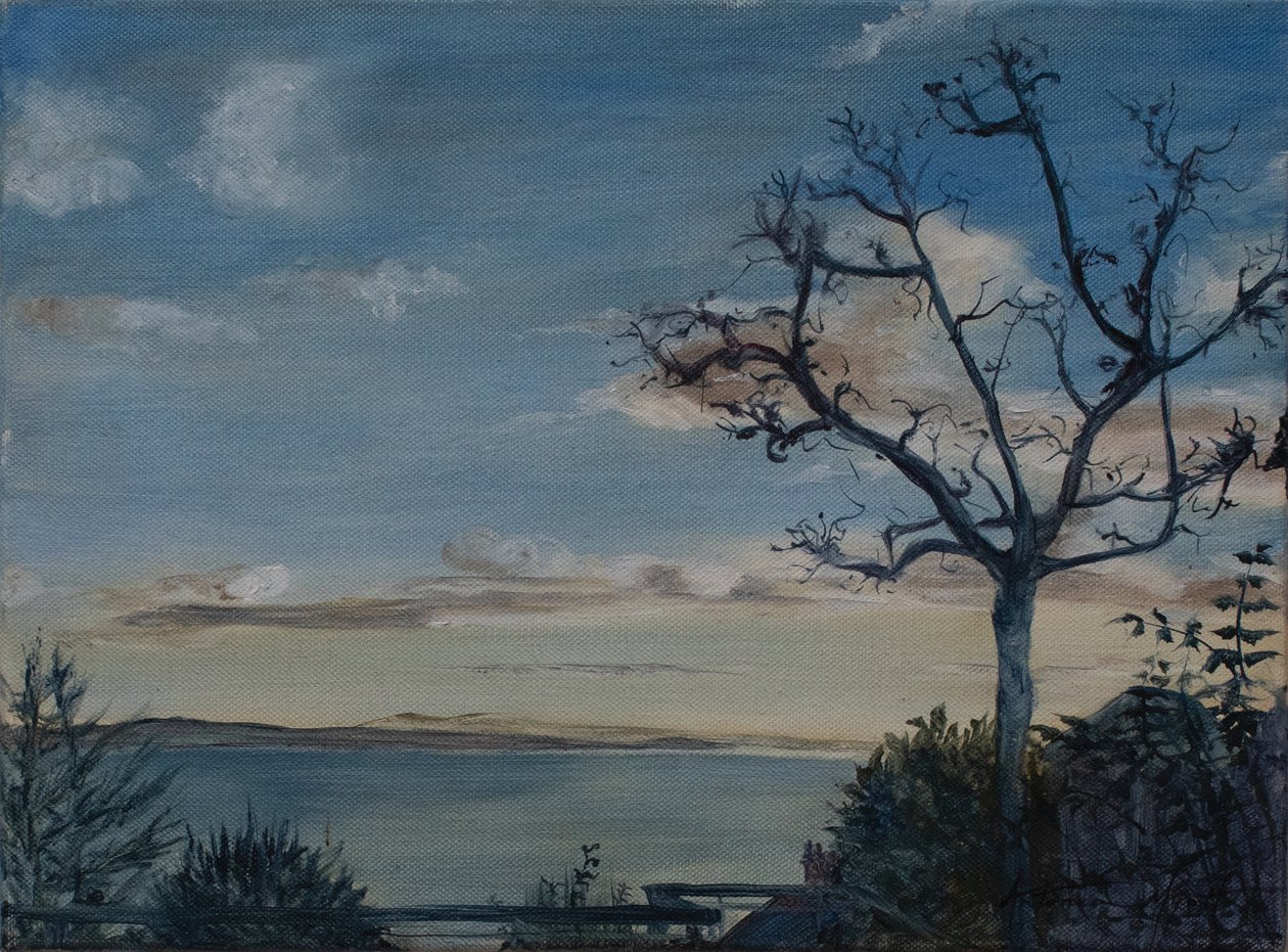 Ditcheat Hill, Somerset, 2019 (olja på duk) av Antonia Myatt