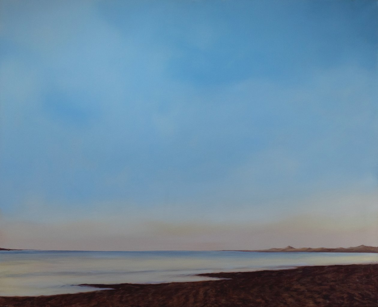Instow Beach, Tide going out, c.2008 (olja på duk) av Antonia Myatt