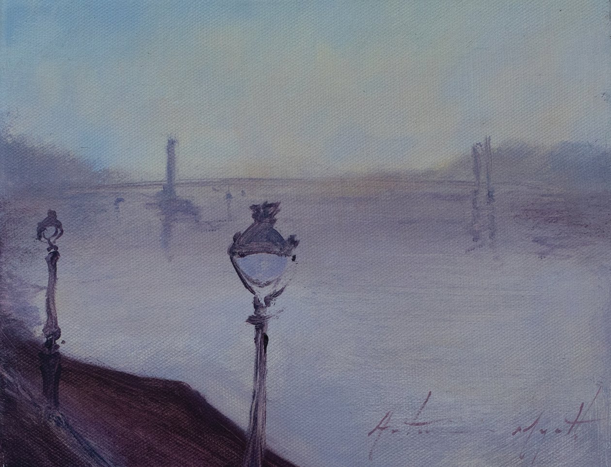 Lights of London, 2020 (olja på duk) av Antonia Myatt