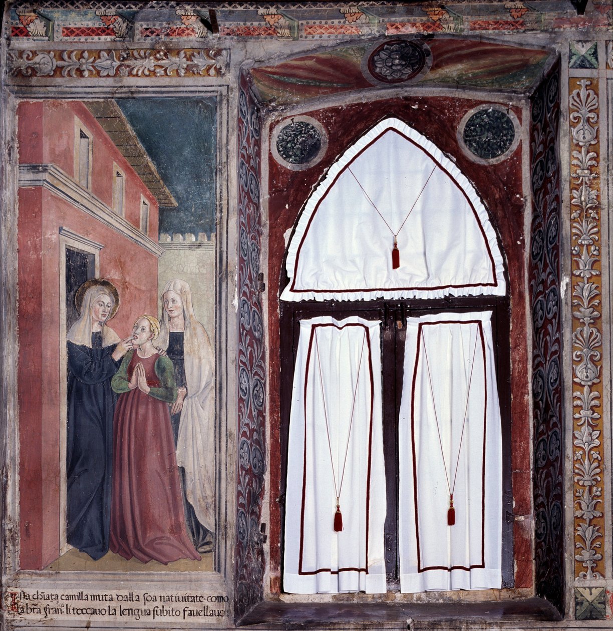S:ta Francesca Romanas liv : Camilla, en dövstum blir helad av helgonet (Fresco av Antoniazzo Romano