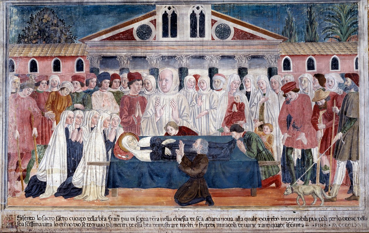 St. Francesca Romanas liv: helgonets död (fresko av Antoniazzo Romano