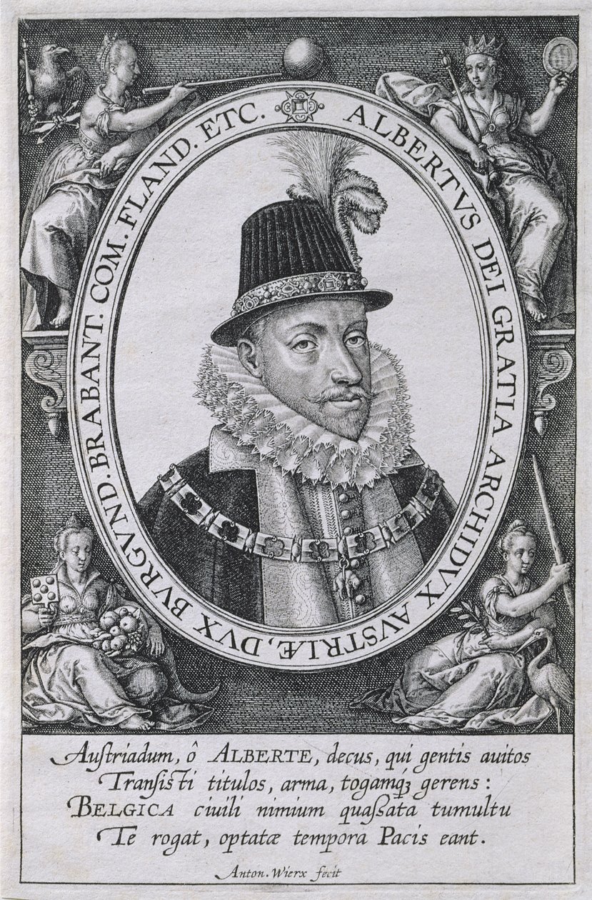 Porträtt av Albert, ärkehertig av Österrike (1559-1621) av Antonie Wierix
