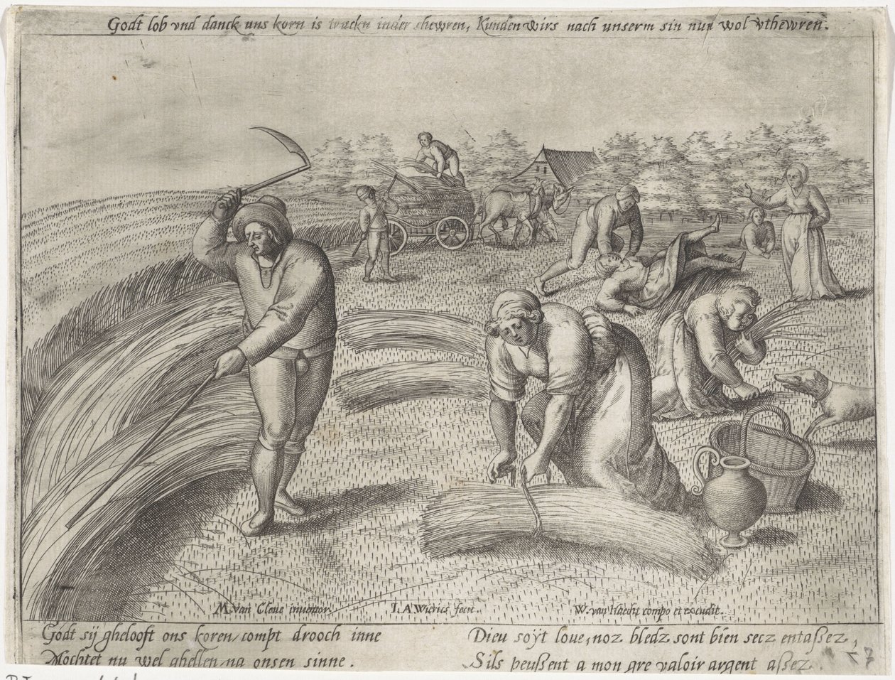 Skörden Odla spannmål (serietitel) av Antonie Wierix (II) (possibly)