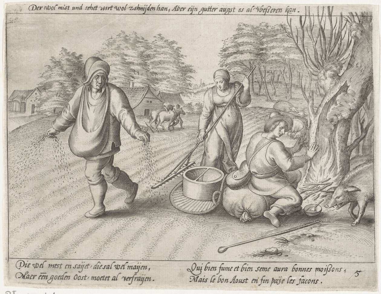 Så på marken Odla spannmål (serietitel) av Antonie Wierix (II) (possibly)