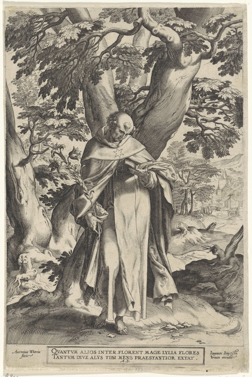 Landskap med Saint Dominic av Antonie Wierix (II)