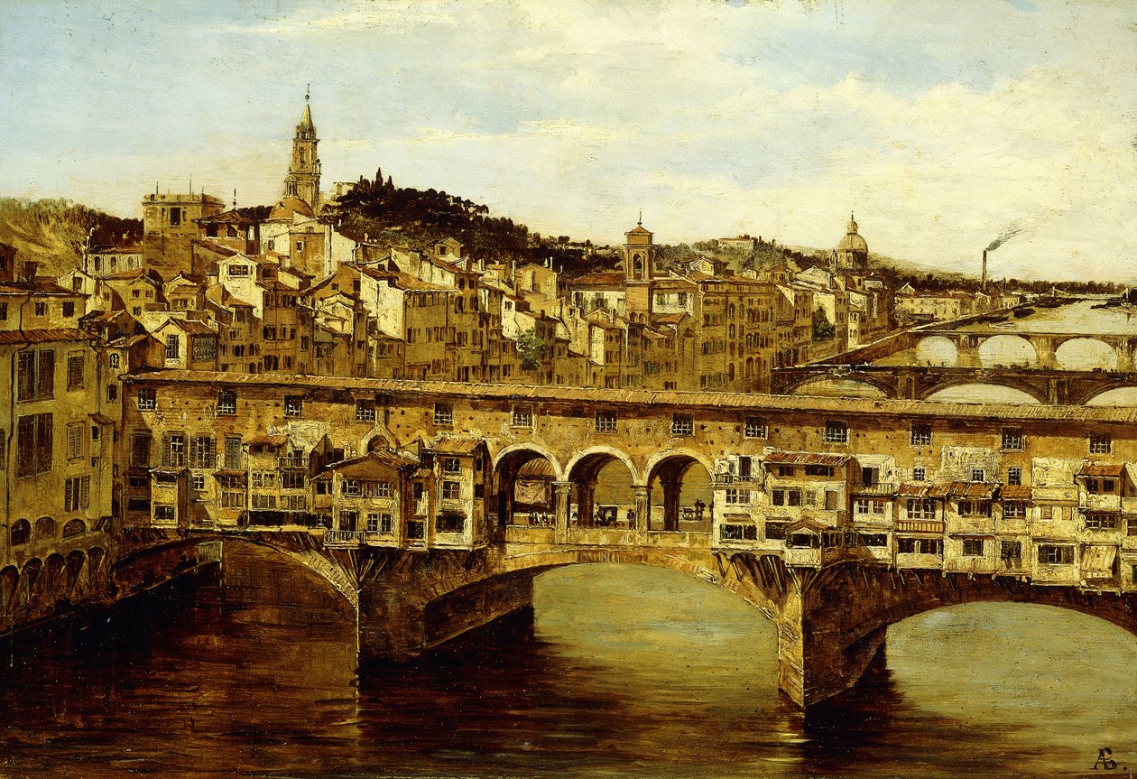 Utsikt över Ponte Vecchio, Florens, av Antonietta Brandeis