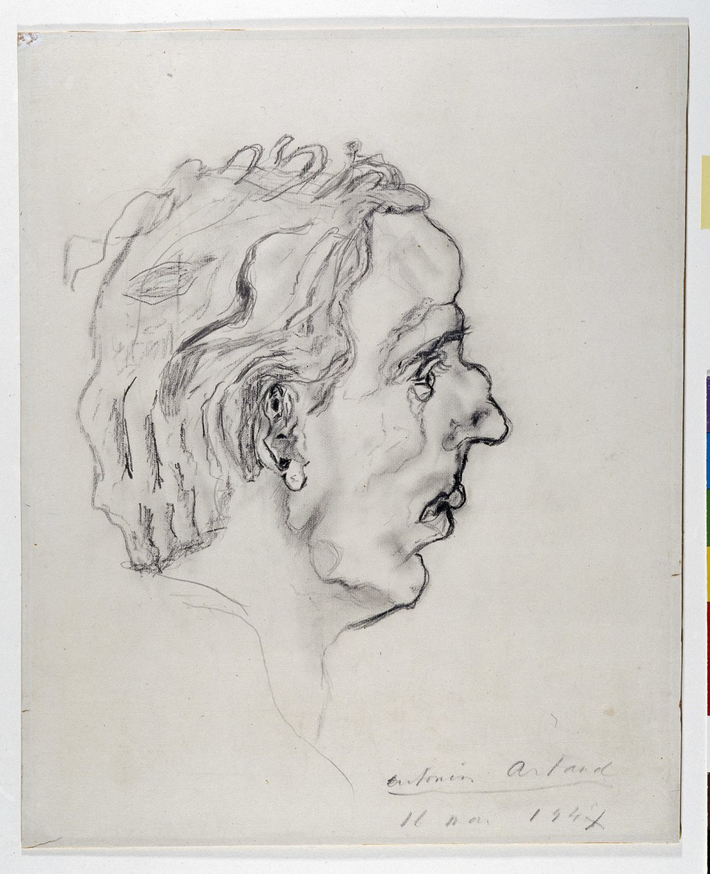 Porträtt av poeten Jacques Prevel (1915-1951) i profil - 11 maj av Antonin Artaud
