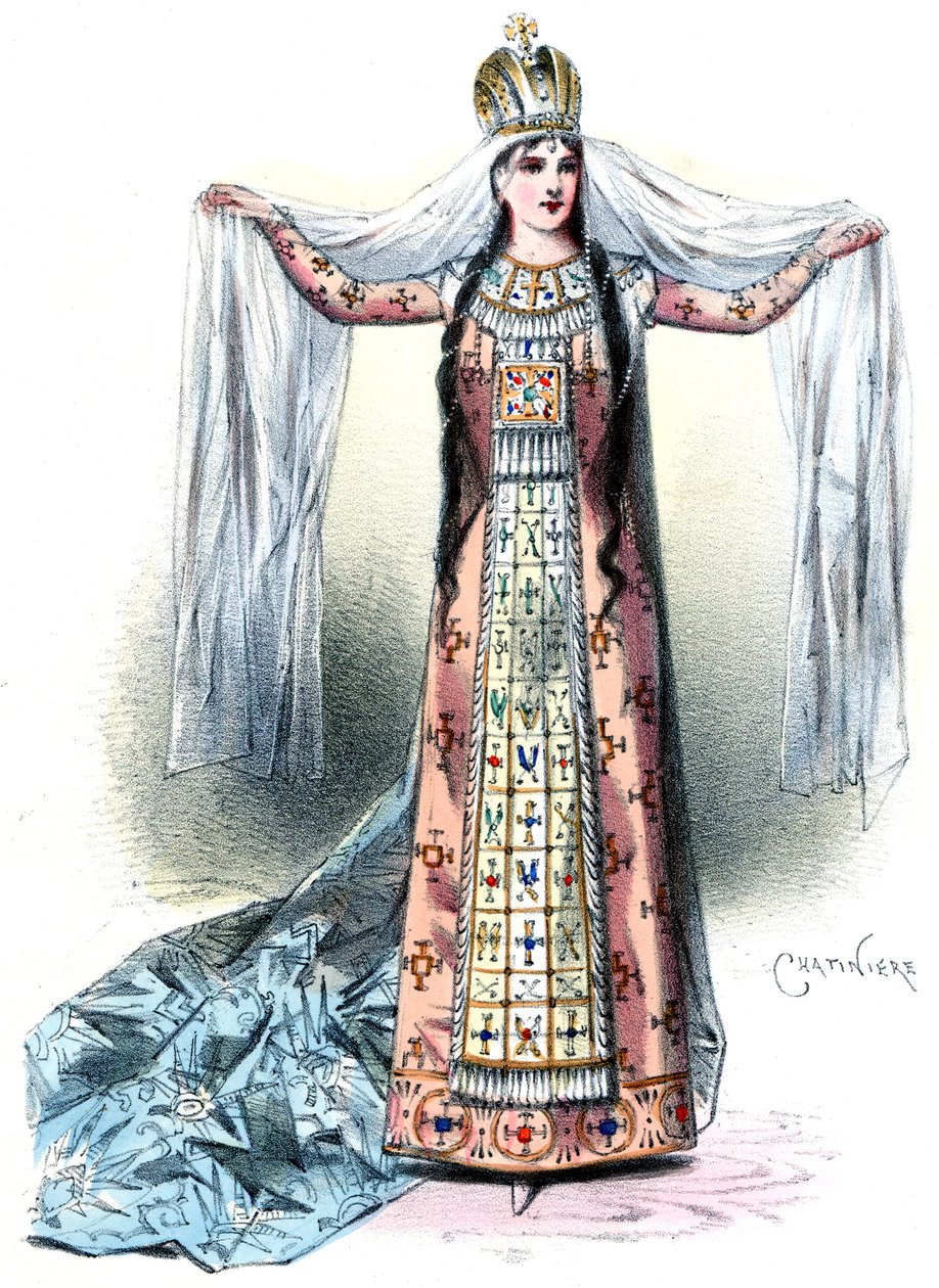 Massenet - Esclarmonde - Sibyl Sanderson, rollen som Esclarmonde, prolog 1:a tablån - Antonin-Marie Chatinière, 1889 av Antonin Marie Chatiniere