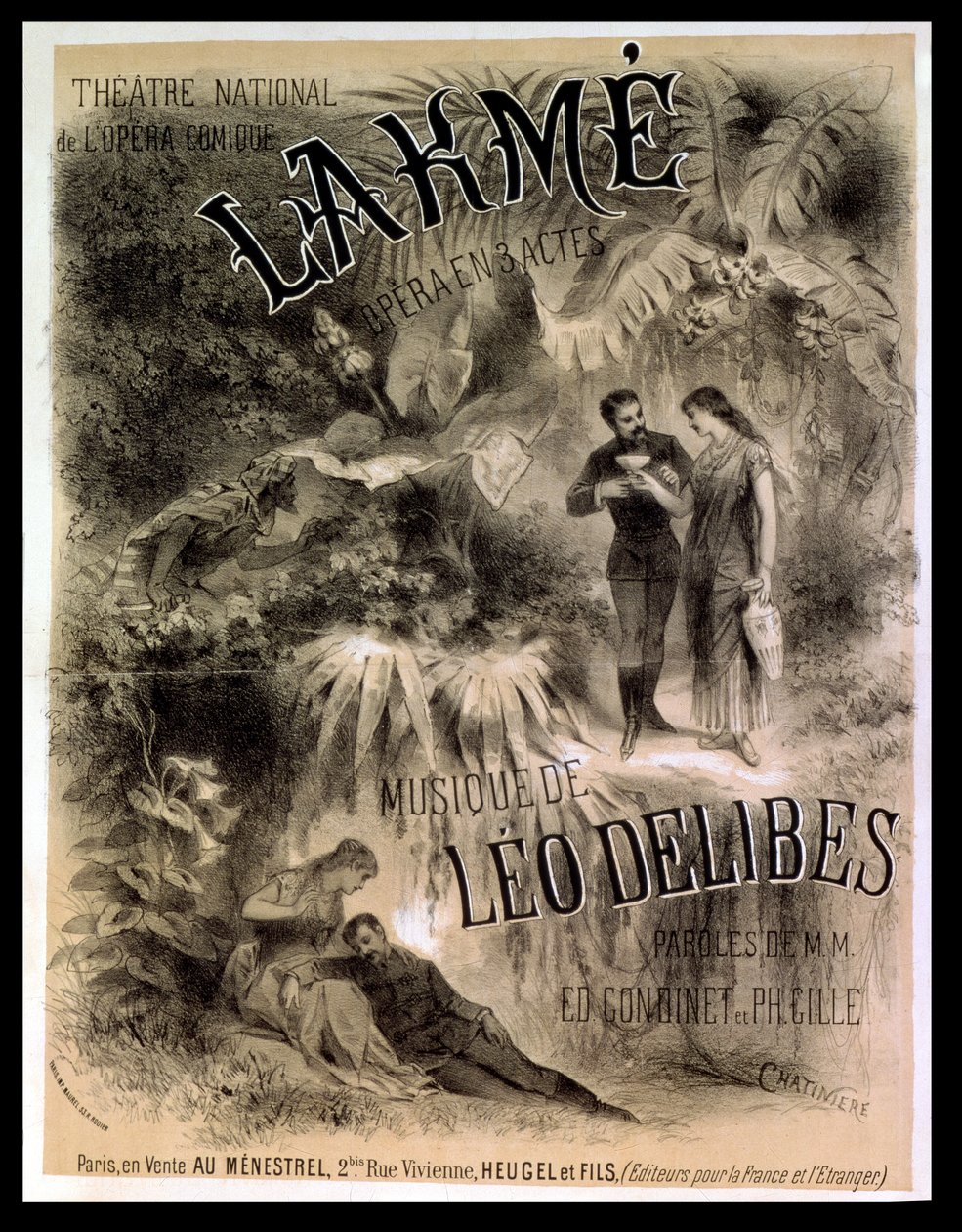Affischreklam "Lakme", opera av Leo Delibes (1861-91) av Antonin Marie Chatiniere