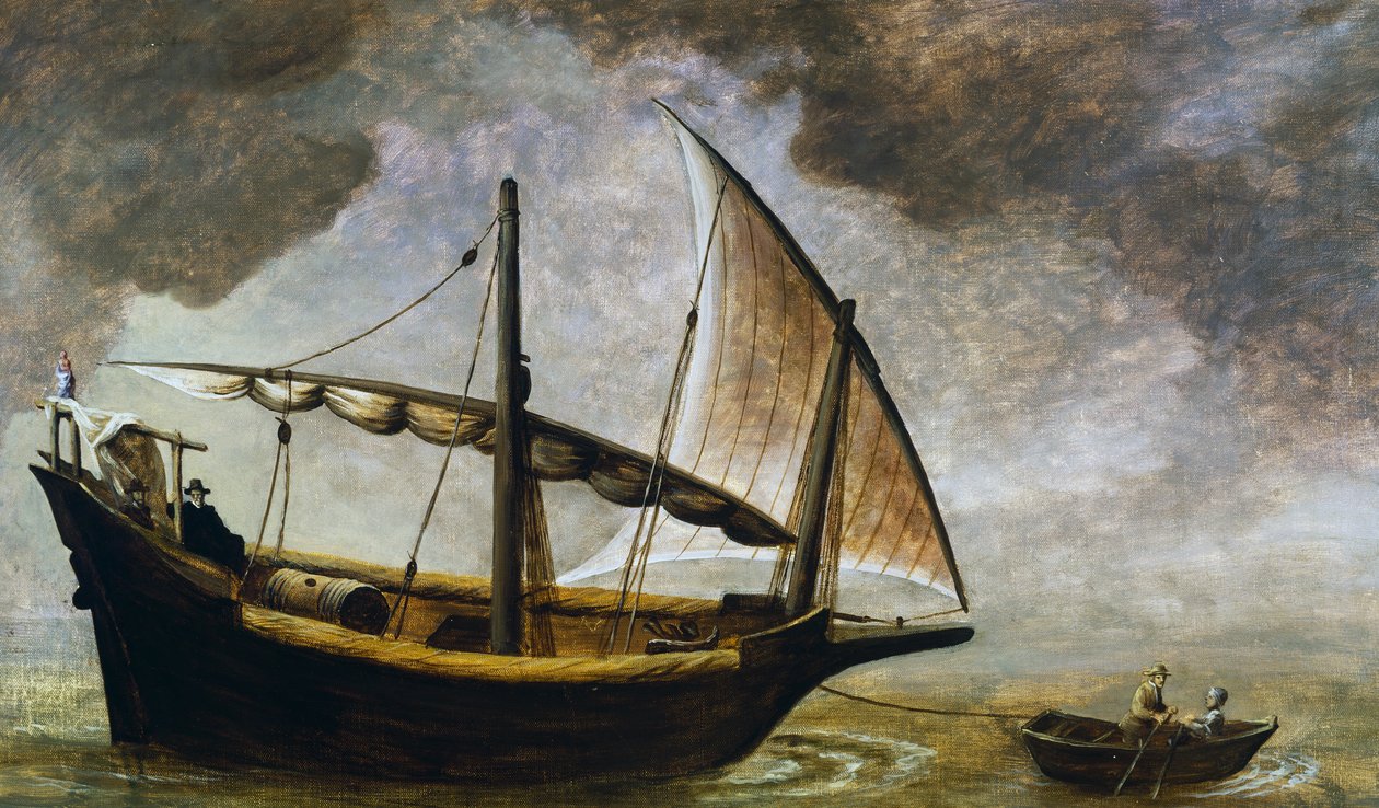 Genuesiskt vinfartyg från 1600-talet, 20-tal (målning) av Antonino Traverso