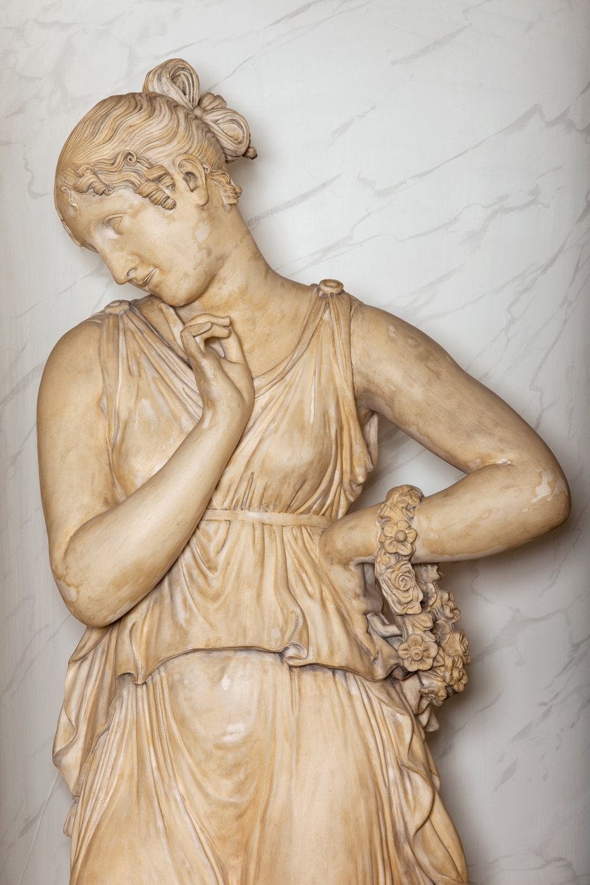 Dansare med finger på hakan (gips) (detalj) (se även 698750) av Antonio Canova