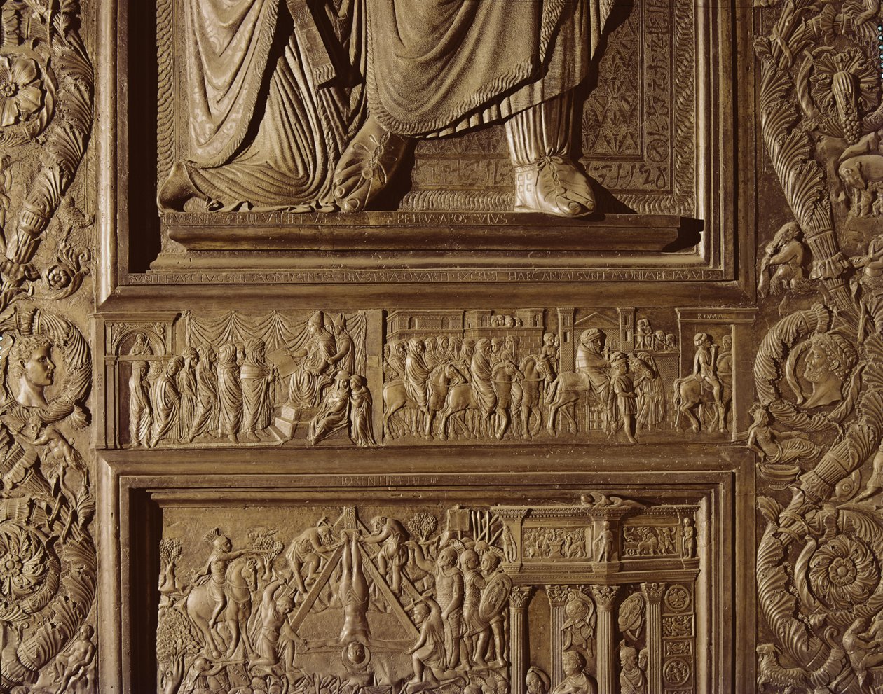 Detalj från basilikans mittdörr, dekorerad 1439-45 (brons) (se även 247330-247337) av Antonio Filarete