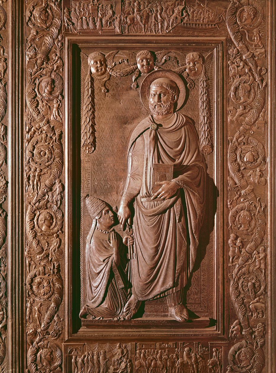 S:t Petrus, detalj från basilikans mittdörr, dekorerad 1439-45 (brons) (se även 247330-247337) av Antonio Filarete