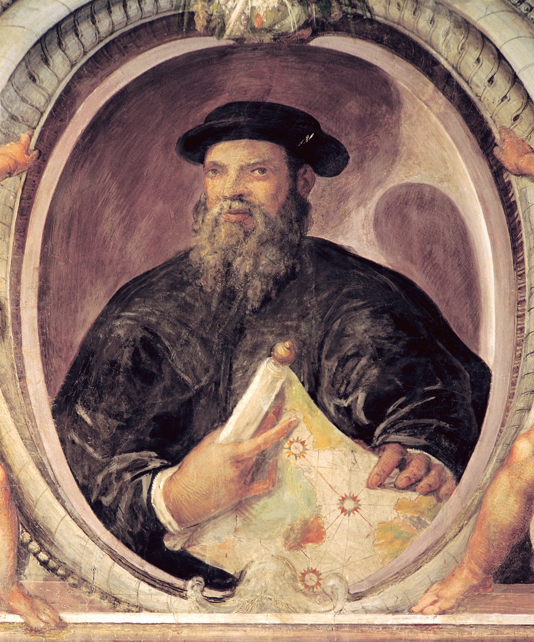 Ferdinand Magellan (ca 1480-1521) från "Sala del Mappamondo" (Hall of the World Maps) av Antonio Giovanni de Varese
