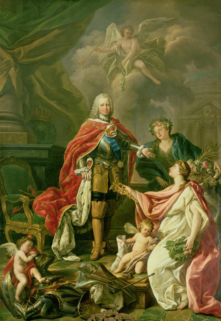 Ferdinand VI (1713-59) som beskyddare för konst och vetenskap, 1754 av Antonio Gonzalez Ruiz