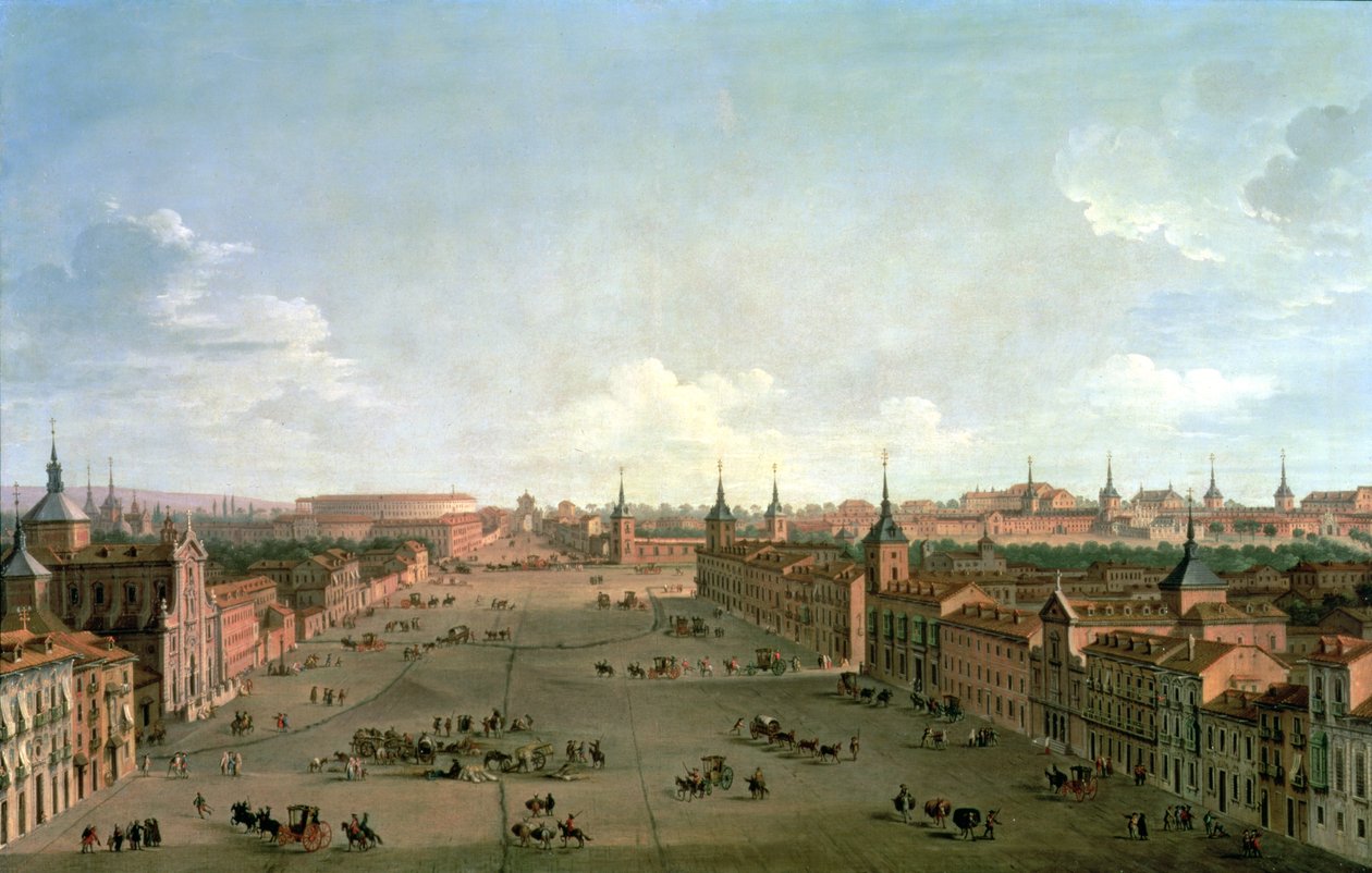 Utsikt över Calle de Alcala, Madrid, c.1750 av Antonio Joli
