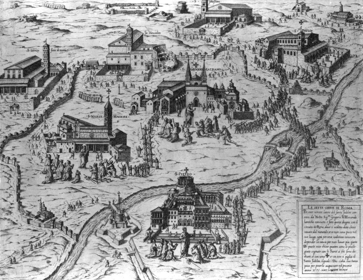 De sju kyrkan i Rom, 1575 av Antonio Lafreri