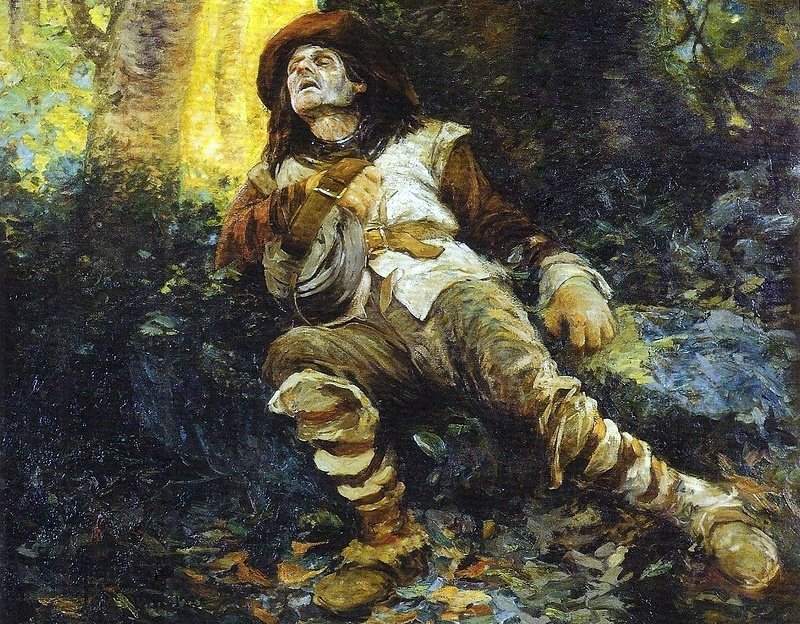  Morte de Fernao Dias Paes LemenEnglish: Death of Fernao Dias Paes Lemen av Antonio Parreiras