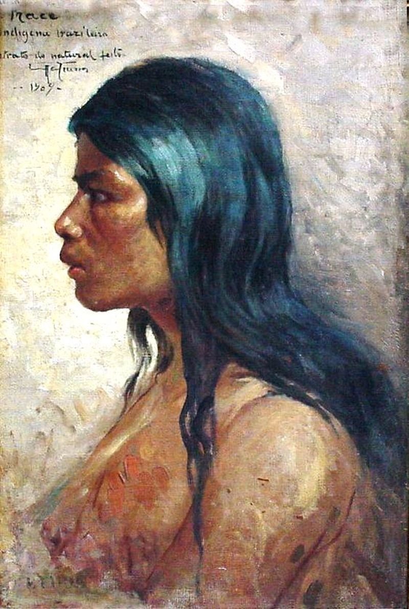 Head of an indian Frace av Antonio Parreiras