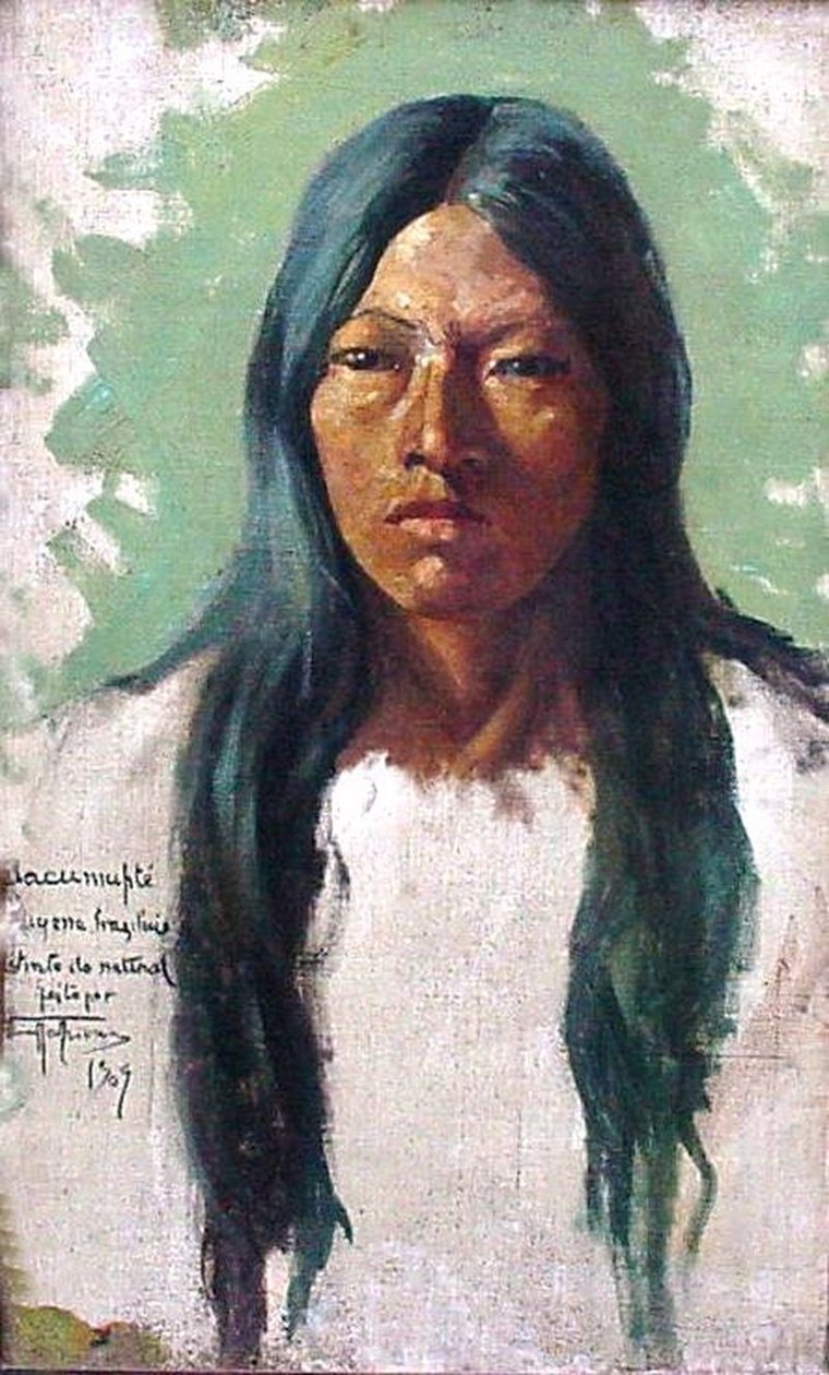 Head of an indian Jacumpte av Antonio Parreiras