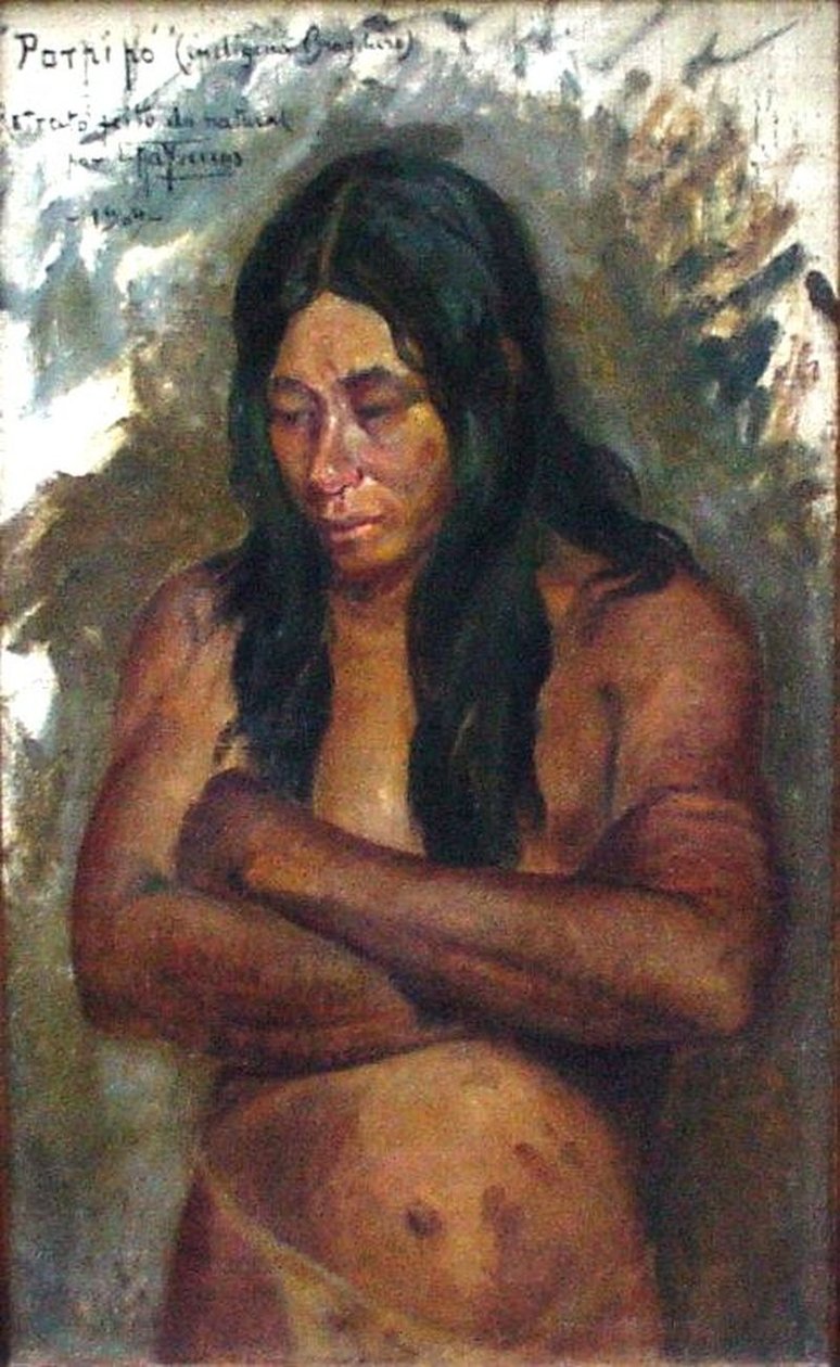 Head of an indian Porpipo av Antonio Parreiras