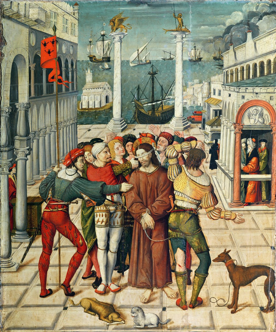 Kudhihaki kwa Kristo, kutoka kwa Madhabahu ya Mateso, 1517-20 ( tempera on panel)swed av Antonio Ronzen