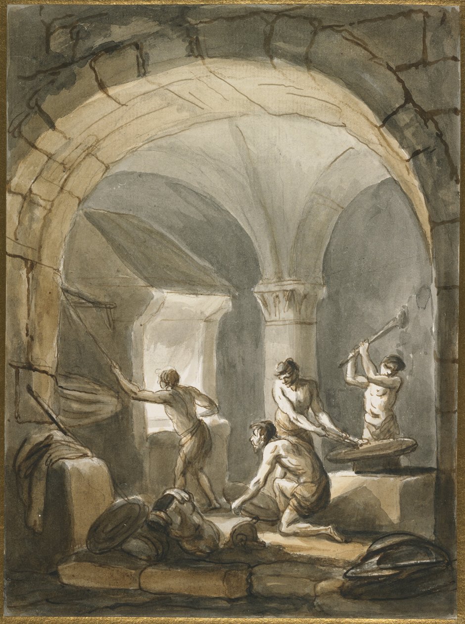 En smedja, sent 1700-tal av Antonio Zucchi