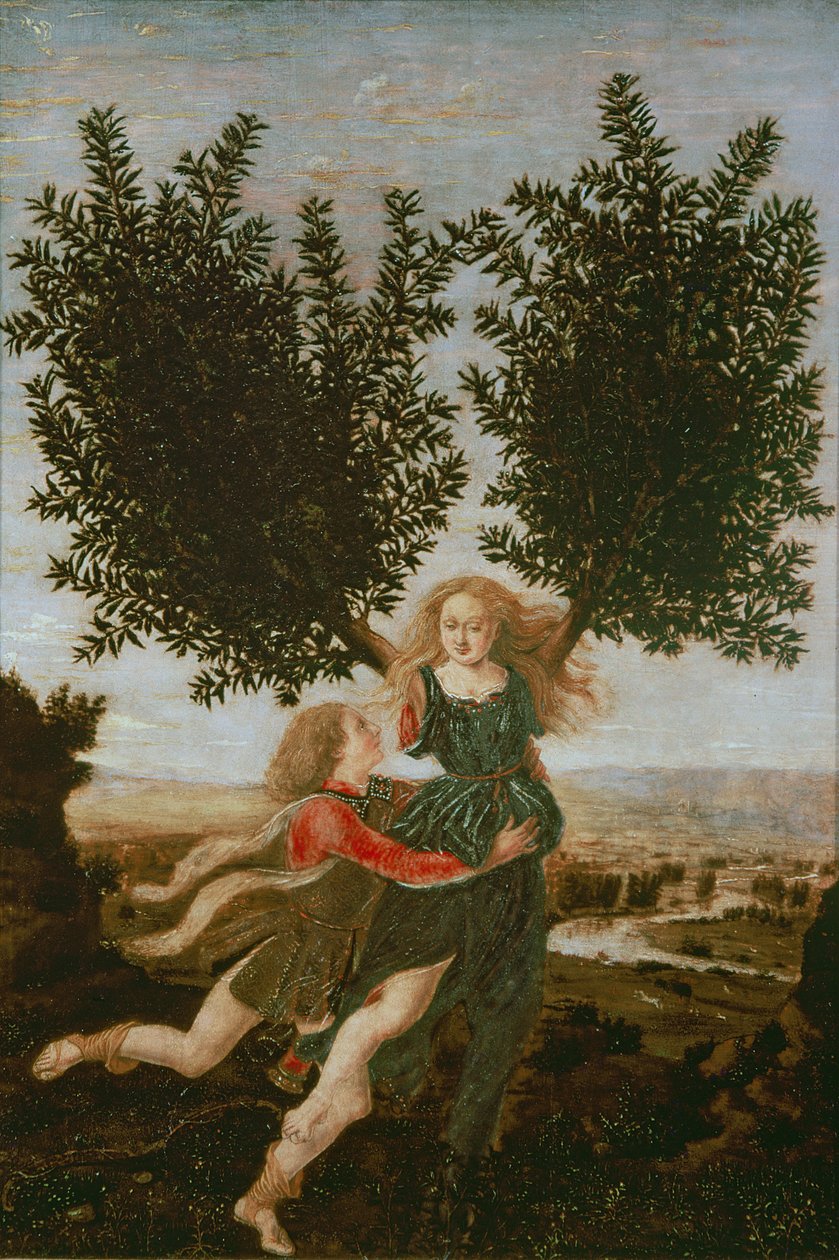 Daphne och Apollo, ca 1470-80 av Antonio Pollaiuolo