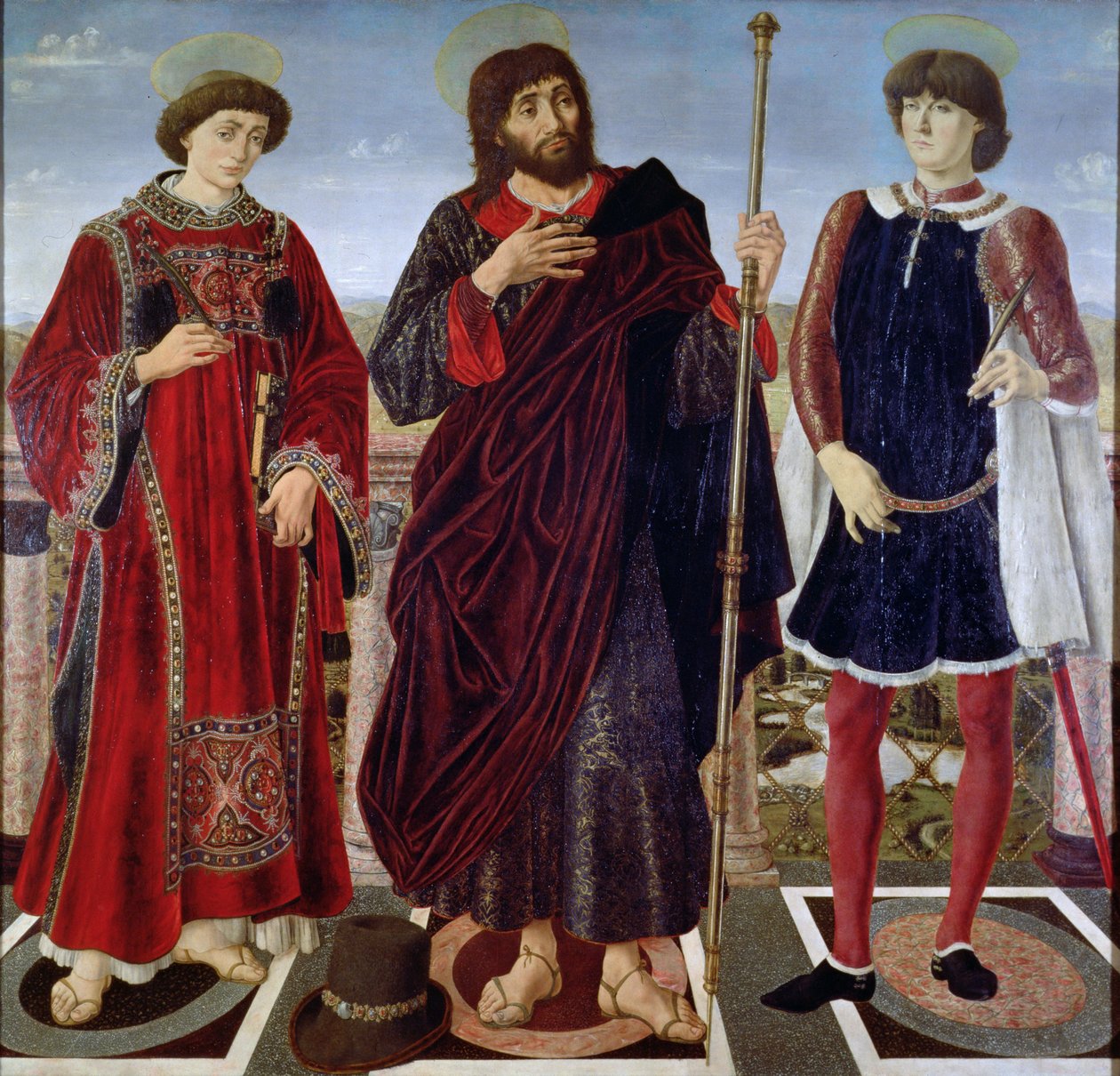 SS. Vincent av Saragossa, Jakob och Eustace av Antonio Pollaiuolo