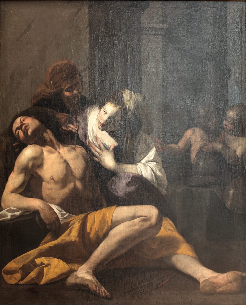 Den helige Sebastian helas av den heliga Irene av Antonio de Bellis