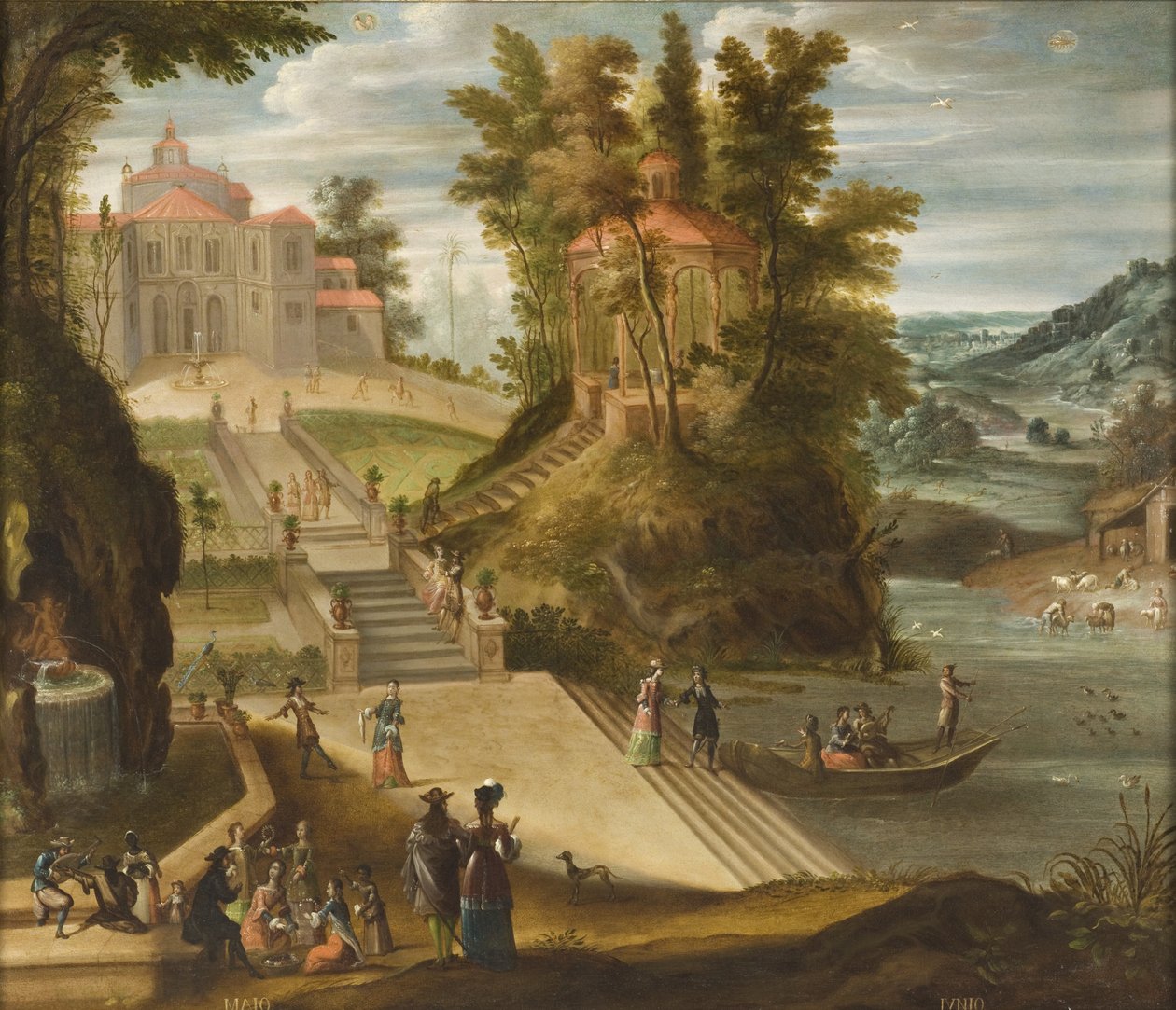 Maj och juni från Los doce meses del año (Årets tolv månader), 1650-99 av Antonio de Espinosa