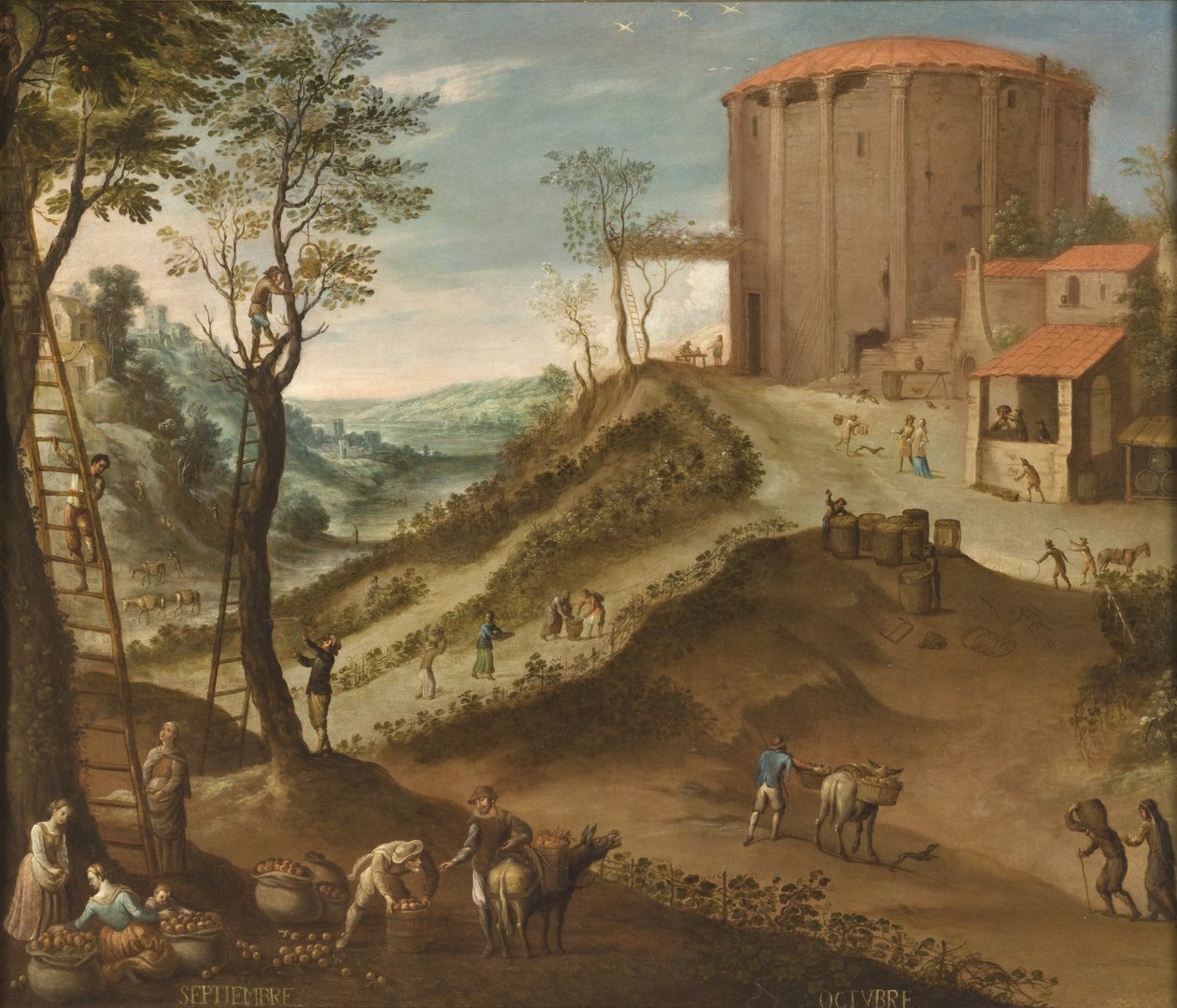 September och oktober från Los doce meses del año (Årets tolv månader), 1650-99 av Antonio de Espinosa