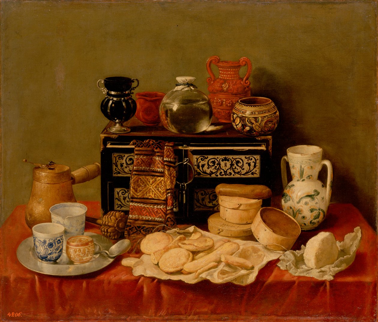 Still Life with an Ebony Chest av Antonio de Pereda  