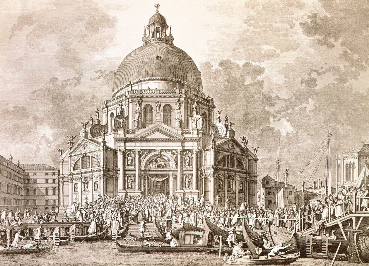 Ducal festligheter, Doge och Signoria av Venedig vid den årliga högtiden för Our Lady of Health av Antonio (after) Canaletto