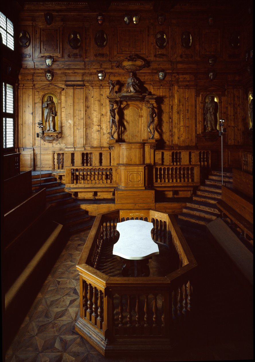 Utsikt över den anatomiska teatern av Antonio (d.1663) Paolucci