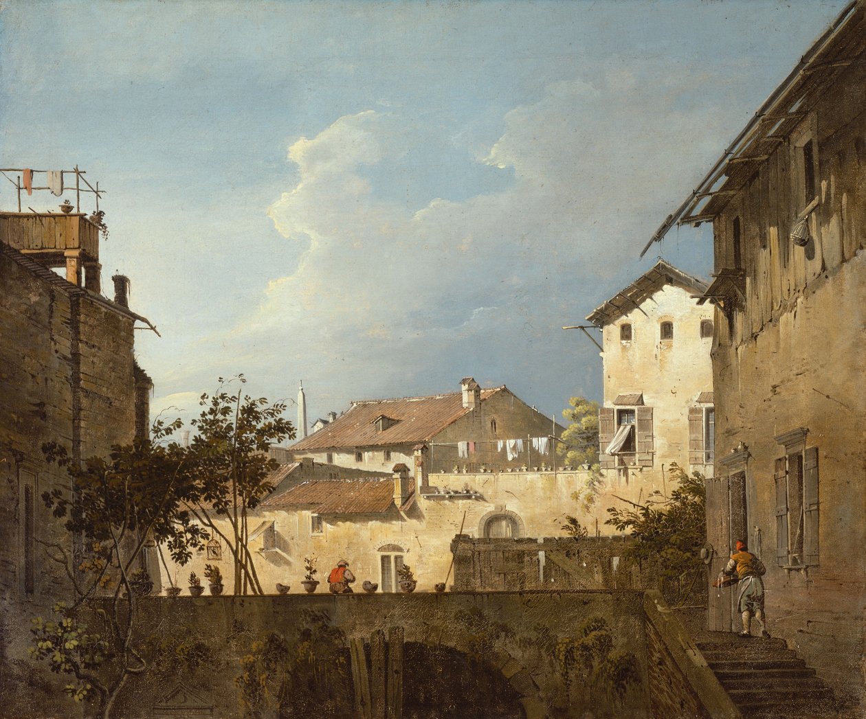 The Terrace, ca 1745 (olja på duk) av Antonio (follower of) Canaletto