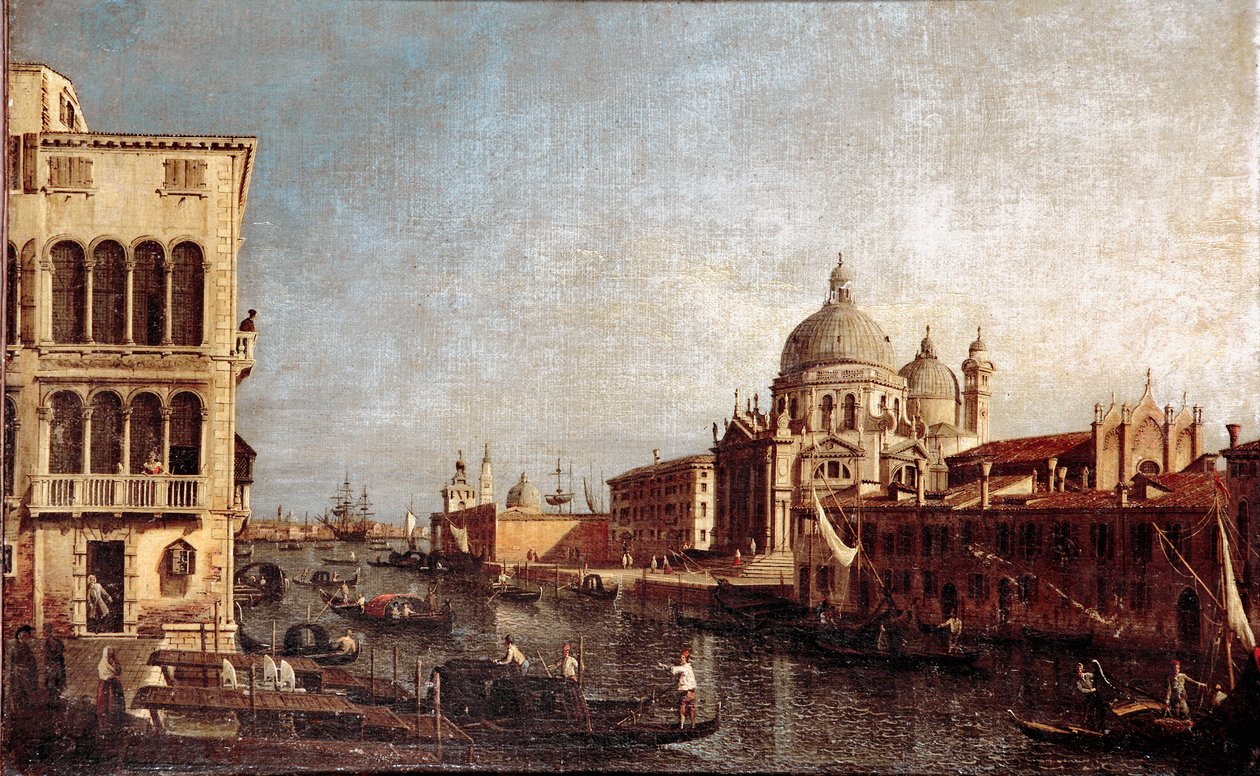 Utsikt över Salutkyrkan i Venedig Målning av verkstaden av Giovanni Antonio Canal dit il Canaletto (1697-1768) 1740-1750 Sön. 48x74 cm venise museo Correr av Antonio (studio of) Canaletto
