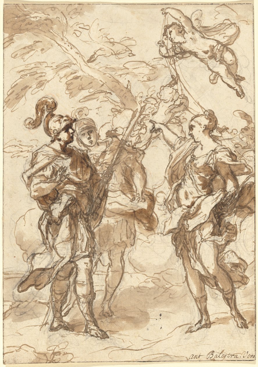 Venus som en jägare som visar sig för Aeneas och Achates av Antonio Balestra