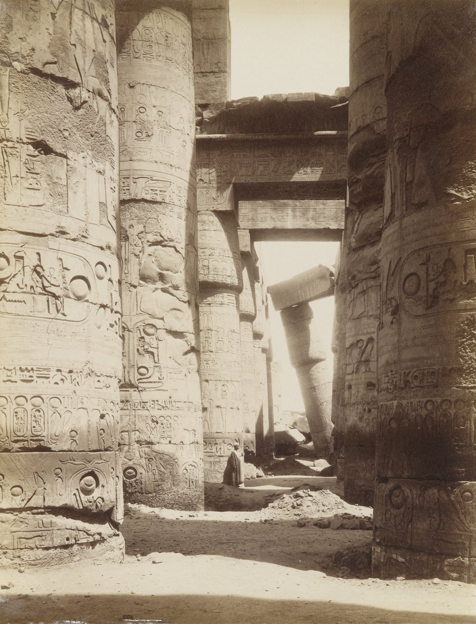 Interiör av Hypostyle Hall, Karnak av Antonio Beato