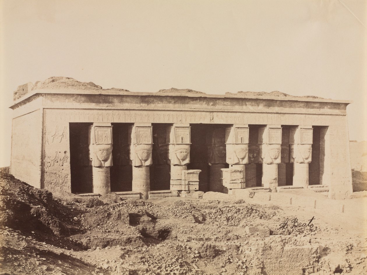 Temple of Dendera, ca. 1870-1880-talen. av Antonio Beato