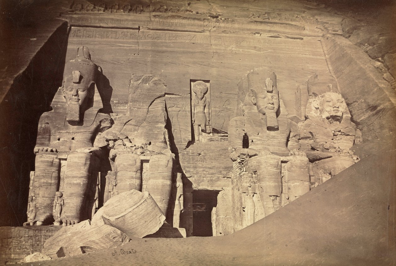 Ramses II:s tempel, Abu Simbel, ca. 1860-talet. av Antonio Beato