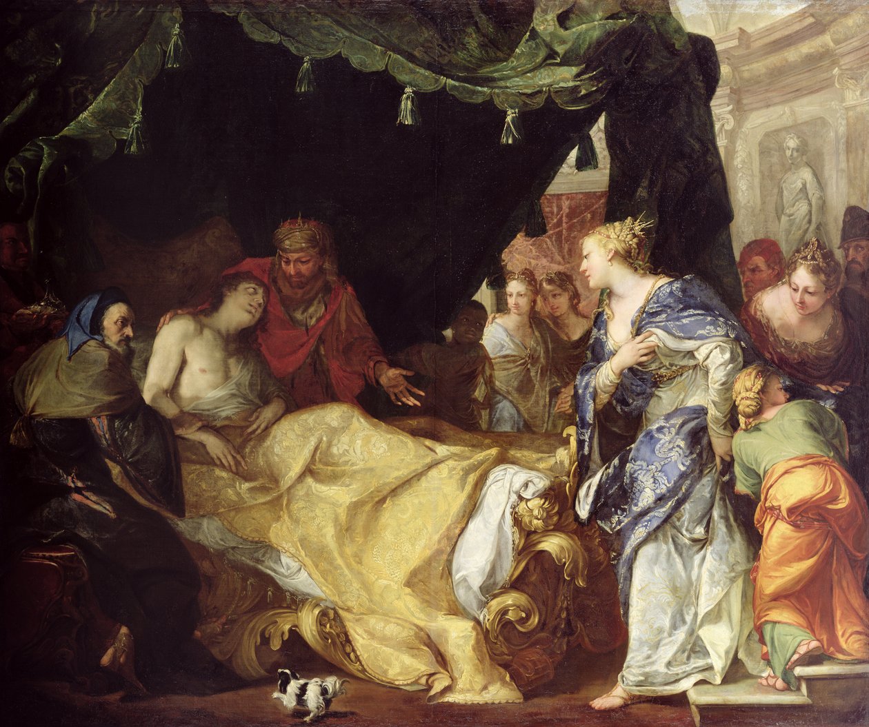 Antiochus (324-261 BC) and Stratonice (The Dying Prince) 1691-1705  av Antonio Bellucci