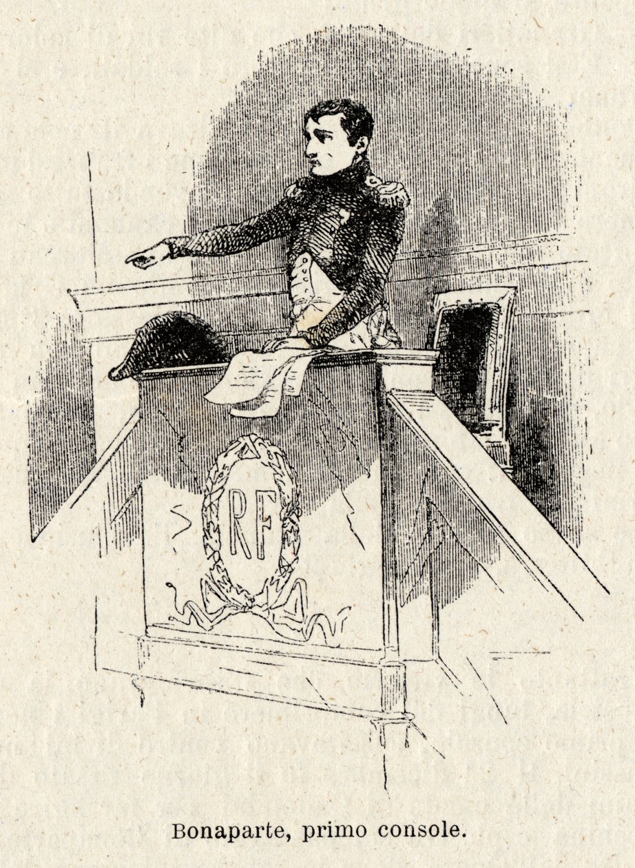 Napoleon Bonaparte valdes till den franska republikens förste konsul 1799 av Antonio Bonamore