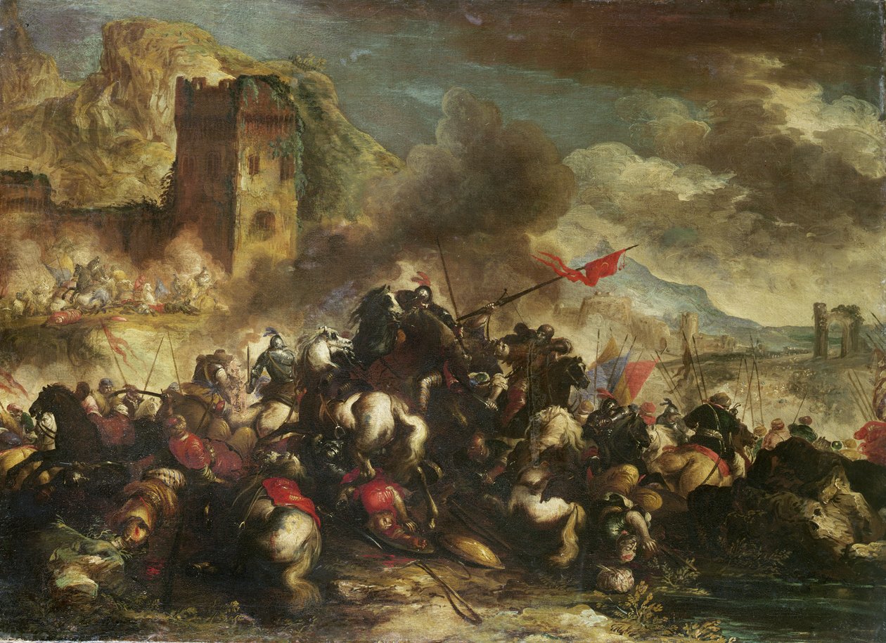 Kavalleri skärmytslingar mellan korsfarare och turkar av Antonio Calza