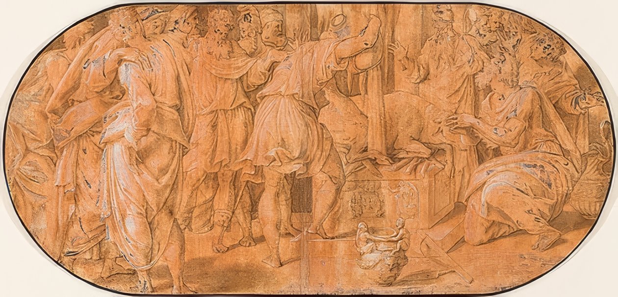 Elia offrar i Ahabs närvaro. Omkring 1557 av Antonio Campi